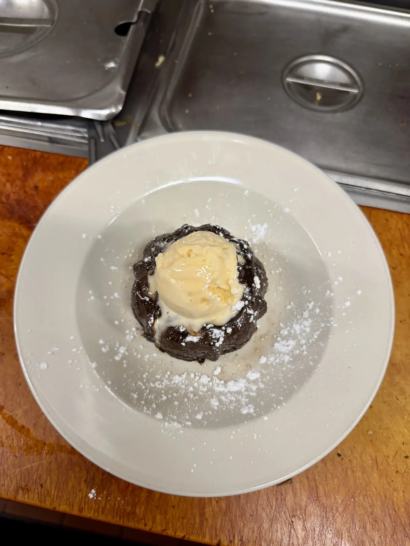 Chocolate lava cake a la mode