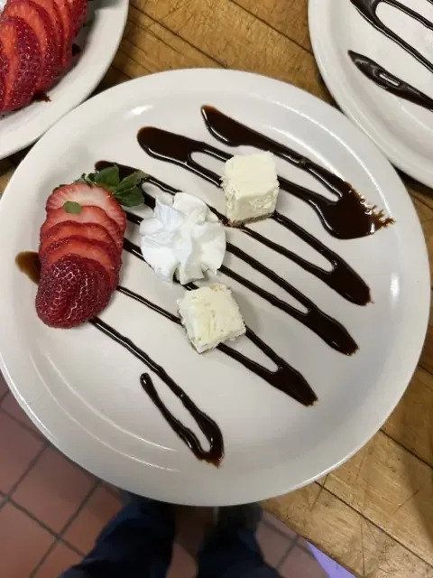 A plated dessert
